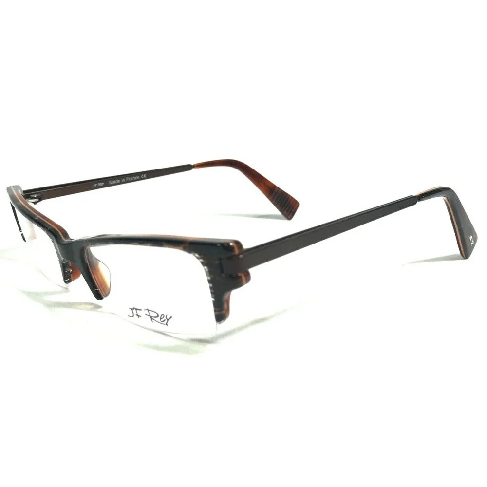 J.F. Rey Eyeglasses Frames JF0921 6097 Brown Rectangular Cat Eye 50-18-145